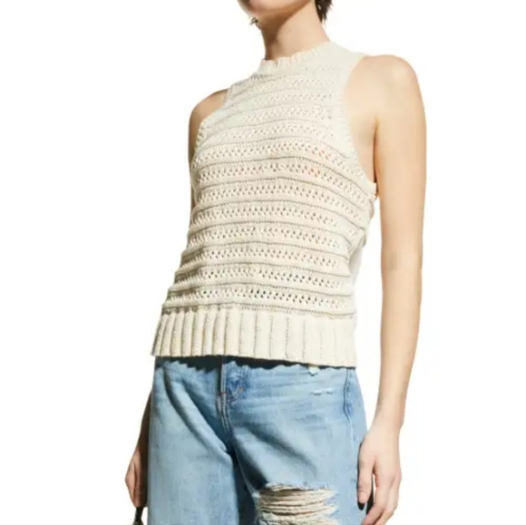 Veronica Beard Sade Ivory Sleeveless Knit Tank - Picture 3 of 12